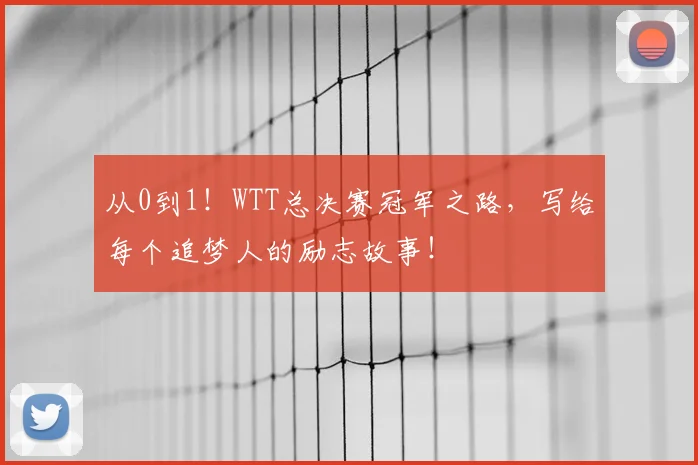 从0到1!WTT总决赛冠军之路,写给每个追梦人的励志故事!